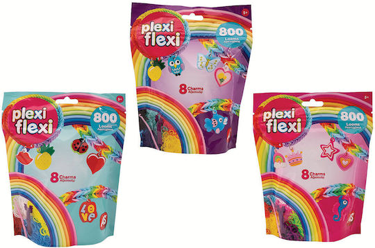 AS Hair Ties Plexi Flexi Plexi Flexi Bag 800 Elastics & 8 Accessories - Red For Children 5+ Years