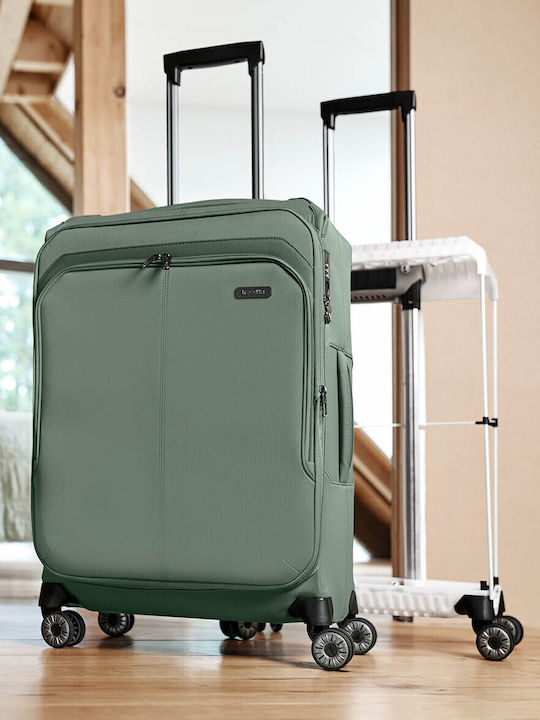 Medium Expandable Suitcase Travelite Priima Olive