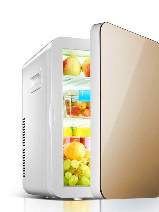 Mini Cosmetic Refrigerator Flippy Dual Function Heating Cooling Portable Exterior 19x28x26 Cm Interior 14x24x15 Cm 8l Gold