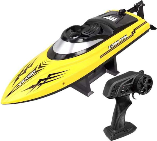 Iuni Hj811 Радиоуправляема лодка RC състезателна скоростна лодка дрифт скорост 25 км/ч 2.4GHz жълта