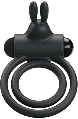 Pretty Love Osmond Silicone Rechargeable Cockring Δονούμενο Δαχτυλίδι Πέους Σιλικόνης Μαύρο