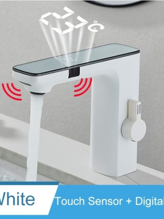 Mixing Sink Faucet with Photocell Sensor White DW6Z9YYBM Mixing Sink Faucet with Photocell Sensor White DW6Z9YYBM