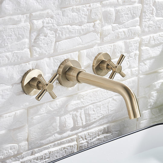 Robinet Încorporat Combiner Pentru Lavabo Auriu