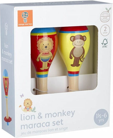 Orange Tree Toys Maracas Lion & Monkey