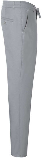 Pantaloni Chef Bărbați Talie Elastică Șnur Gri Sintetic Chino Stretch Modern