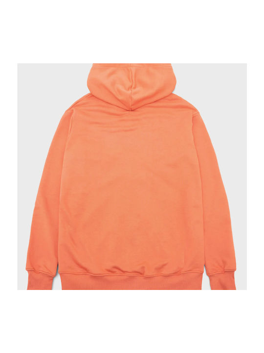 CAT Men's Sweatshirt Jacket with Hood and Pockets Orange Rust