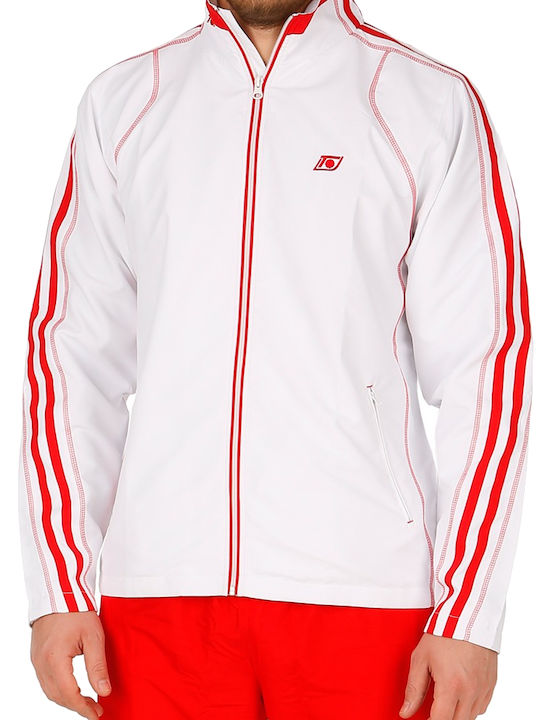 Topspin Classic Pro TrackSuit pentru bărbați, alb / roșu