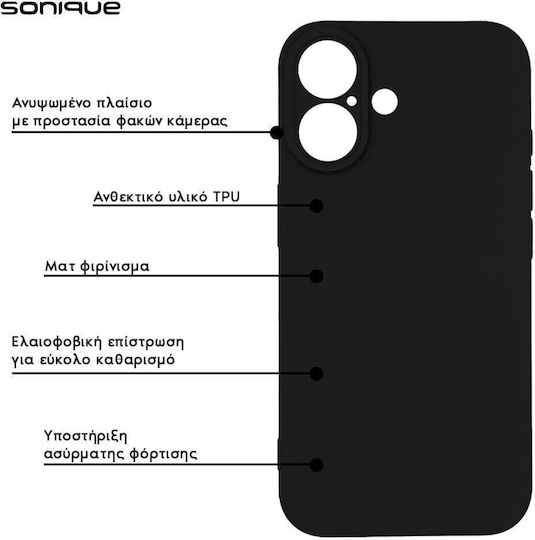 My Colors Sonique Silicone Case for Apple iPhone 16 Pro Black