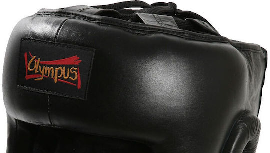 Olympus Sport Full Face Κάσκα Πυγμαχίας Ενηλίκων Κλείστού Τύπου Δερμάτινη Μαύρη