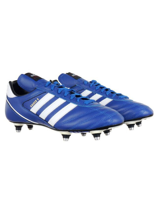 Adidas Kaiser 5 Cup Low Football Shoes SG with Cleats Blue