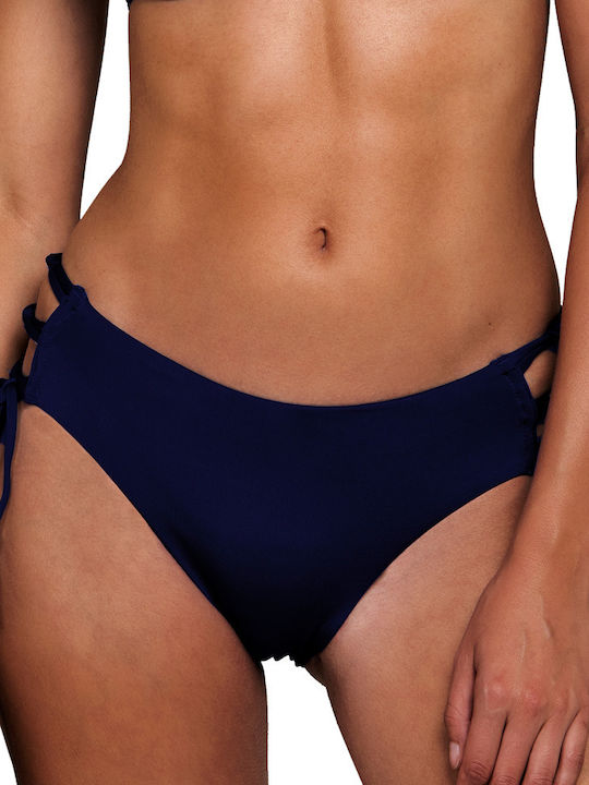 Blu4u Bikini Slip mit Schnüren Marineblau