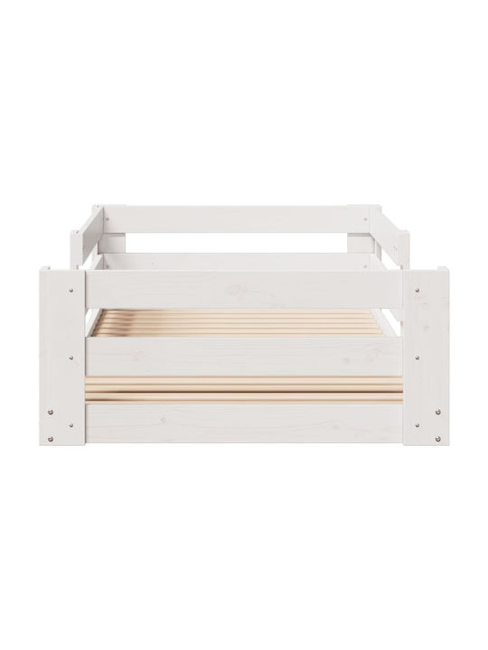 vidaXL Βρεφική Κούνια Λευκή με Στρώμα 70x140cm