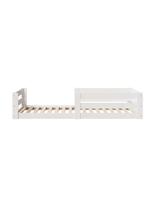 vidaXL Βρεφική Κούνια Λευκή με Στρώμα 70x140cm