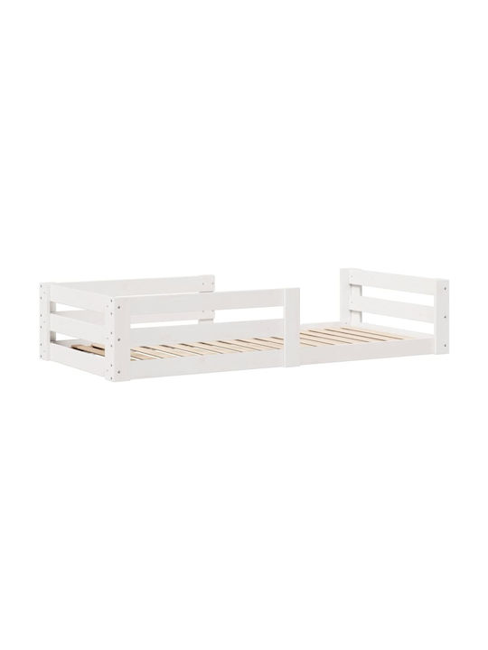 vidaXL Βρεφική Κούνια Λευκή με Στρώμα 70x140cm