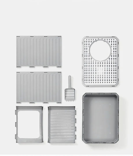 Cat Toilet Closed with Filter and Sieve Yellow L40 x W50 x H40cm
