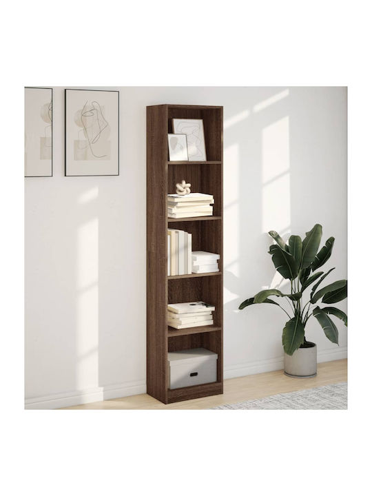 Bookcase Brown Oak 40x24x176cm