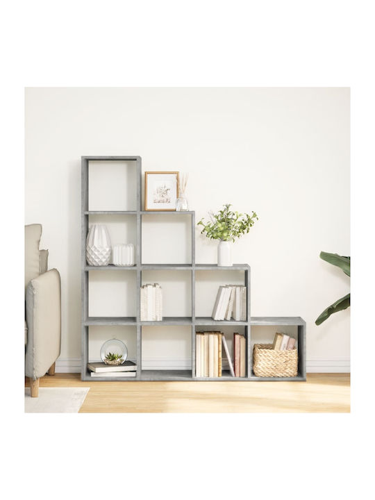 Βιβλιοθήκη Γκρι σκυροδέματος 131.5x29x131.5εκ.
