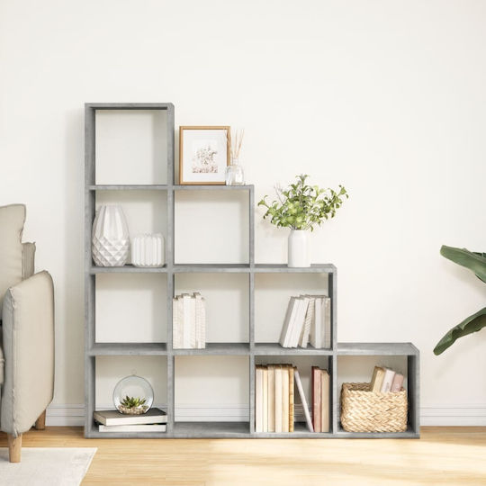 Grey Concrete Bookcase 131.5x29x131.5cm