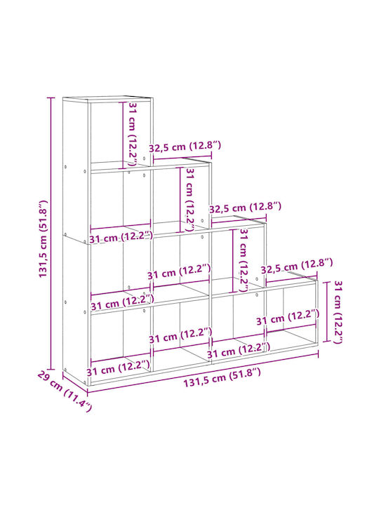 Етажерка Кафяв 131.5x29x131.5см.