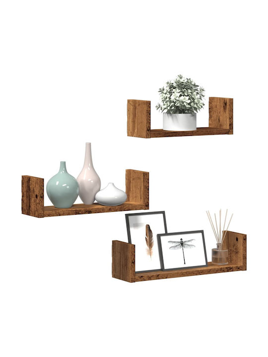 Shelves Wall Old Wood 3pcs 40x10x10.5cm