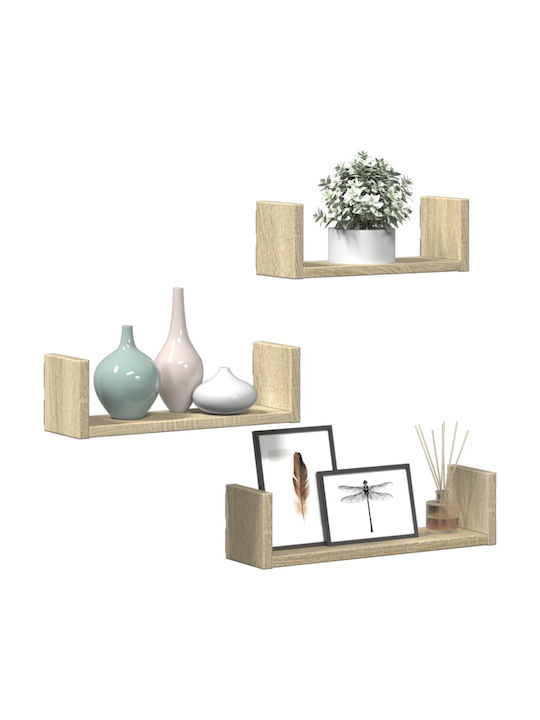 Shelves Wall Sonoma Oak 3pcs 40x10x10.5cm