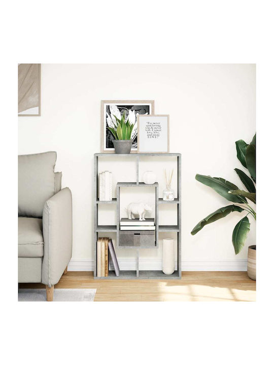 Bookcase Grey Concrete 63x20x90cm