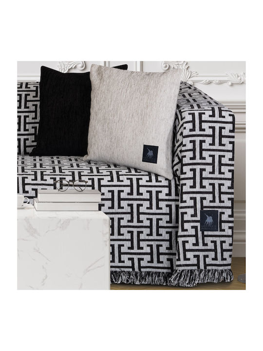 Greenwich Polo Club Sofa Throws 2 Seater 3933 180x250cm Black, Grey