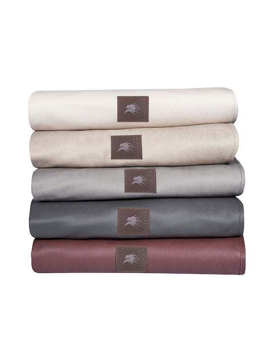 Greenwich Polo Club 3927 Zweisitzer-Sofa Überwurf Fleece 180x250cm Grau