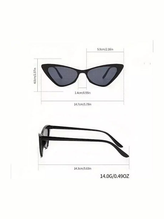 Unisex Sunglasses with Black Plastic Frame and Black Lens G-26