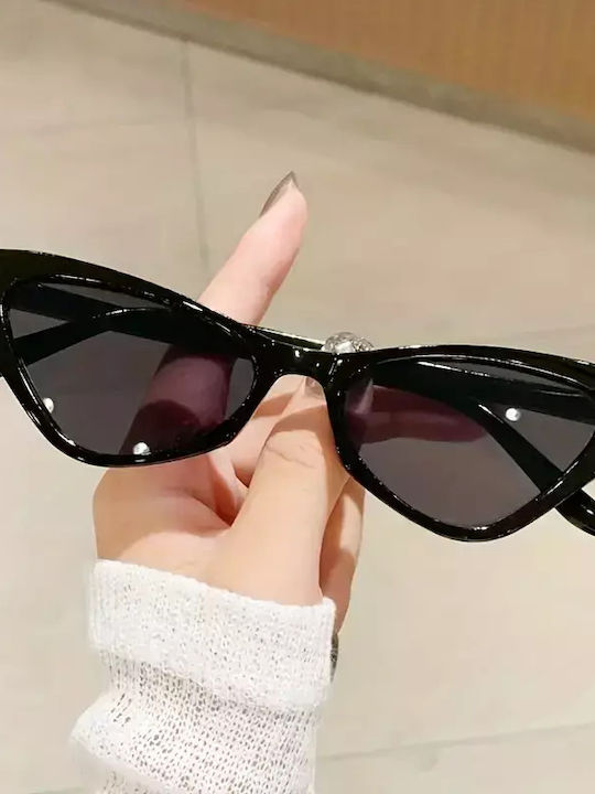 Unisex Sunglasses with Black Plastic Frame and Black Lens G-26