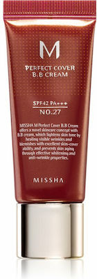 Missha M Perfect Cover BB PA+++ No. 27 Honey Beige Ενυδατική Κρέμα Προσώπου Ημέρας με SPF42 20ml