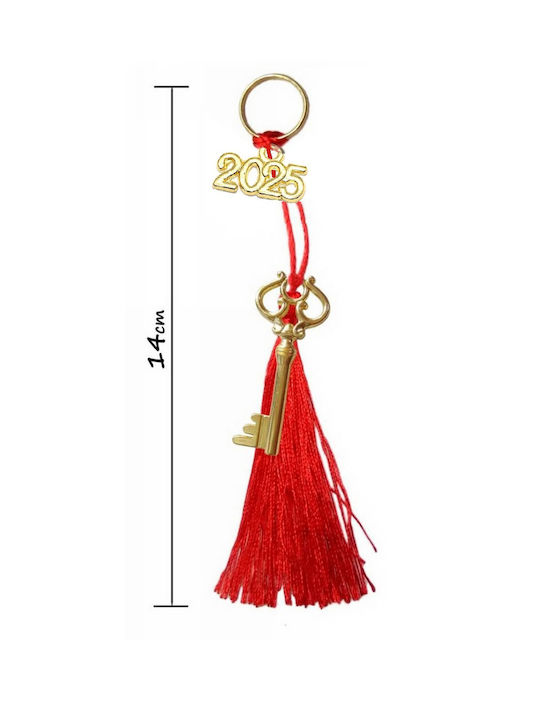 2025 Lucky Charm Handmade Key Gold Red Tassels 14cm Tatu Moyo