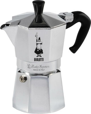 Bialetti Moka Express Stovetop Espresso Pot for 4 Cups Silver