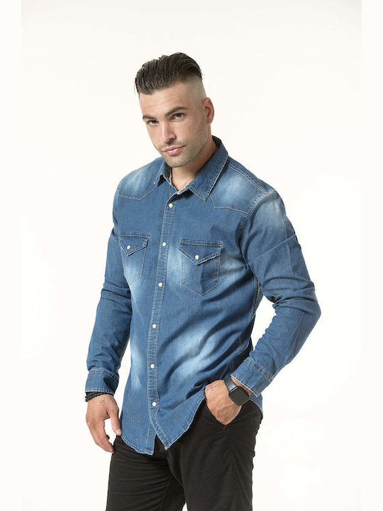 Bread and Buttons Men's Shirt Denim Blue