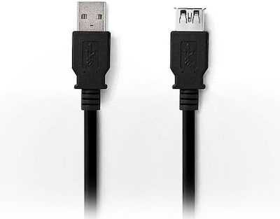 Nedis USB 2.0 Cablu USB-A de sex masculin - USB-A femelă Negru 2m CCGL61010BK20