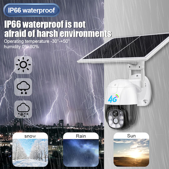 Levofast IP Surveillance Camera 4G Full HD 1080p Waterproof Battery with Two-Way Communication and 6mm Lens