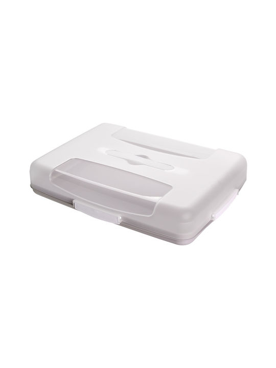 Viosarp Glass Cake Stand with Lid Transparent 44x34x8.5cm