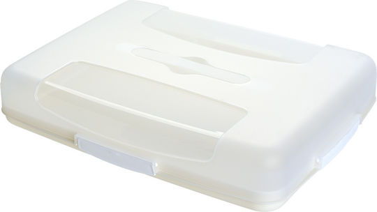 Viosarp Glass Cake Stand with Lid Transparent 44x34x8.5cm