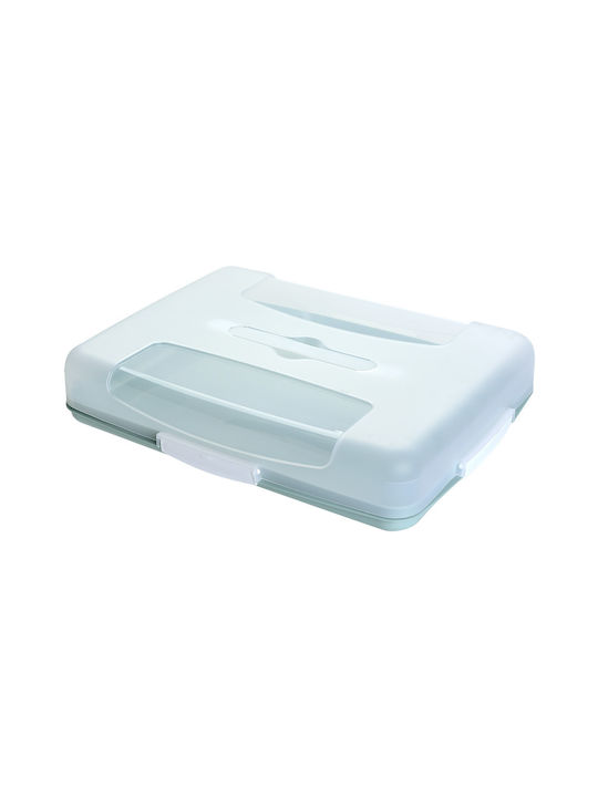 Viosarp Glass Cake Stand with Lid Transparent 44x34x8.5cm