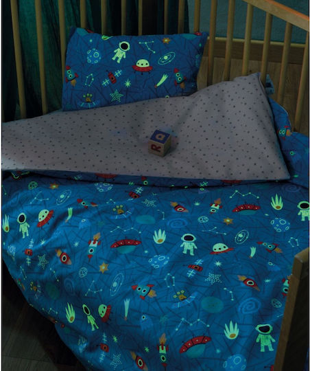 Kentia Comet Baby Sheets Set Crib Cotton Comet Blue 120x170cm 3pcs