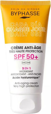 Byphasse Feuchtigkeitsspendend & Anti-Aging Creme Gesicht Tag mit SPF50 mit Hyaluronsäure 50ml