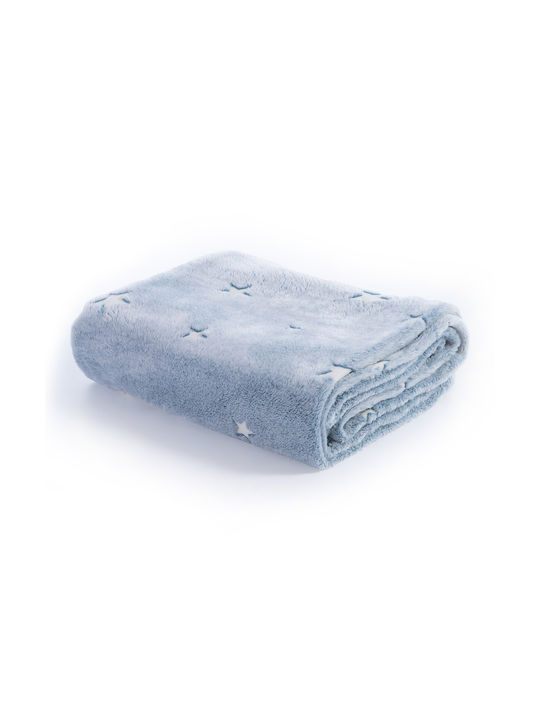 Nef-Nef Homeware Κουβέρτα Vlies 160x220cm Φωσφορίζουσα Denim