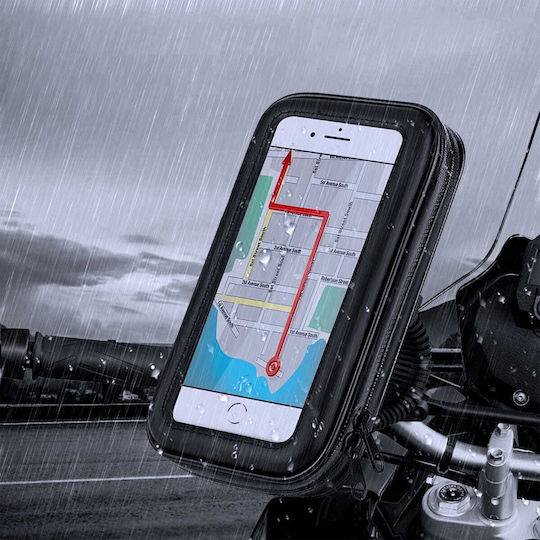 Waterproof Rearview Mirror Holder Motorcycle Scooter Black