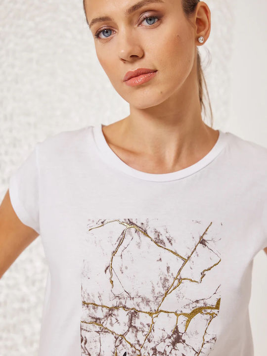 Enzzo Damen T-shirt Ecru