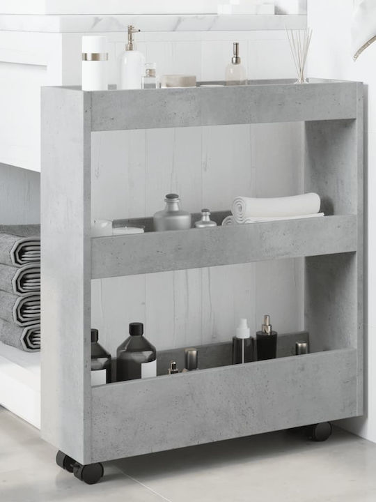 vidaXL 3 Επιπέδων Kitchen Trolley Wooden in Gray Color 60x18x70cm