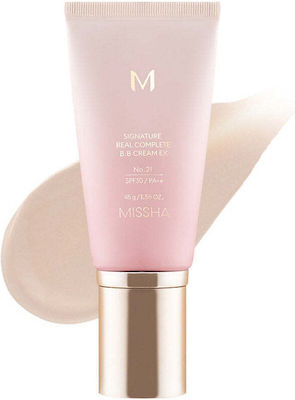 Missha M Signature Real Complete Ex Moisturizing Day BB 21 Cream Suitable for All Skin Types 30SPF 45gr