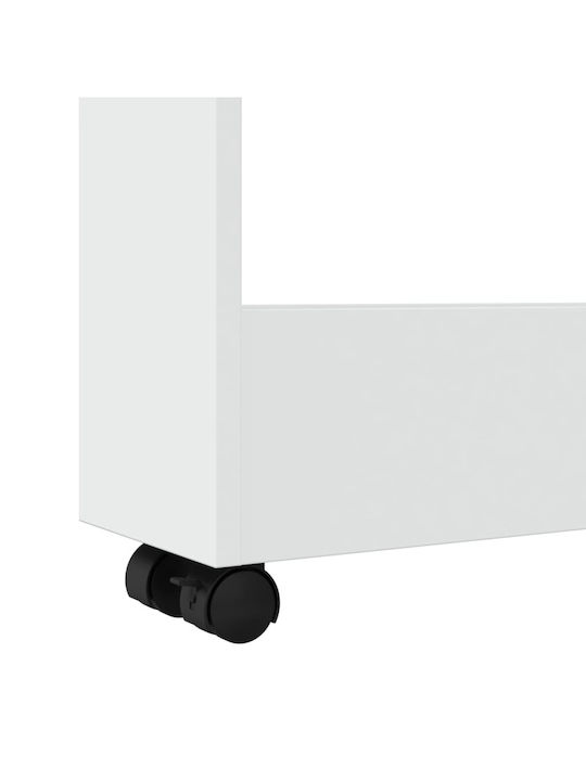 vidaXL Wooden Kitchen Trolley 3 Tiers White 60x18x70cm