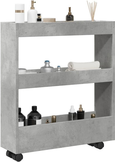 vidaXL Τρόλεϊ Κουζίνας Ξύλινο 3 Θέσεων Γκρι 60x18x70cm