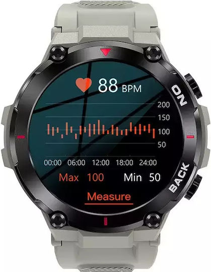 Nubi K37 Smart Watch Gps Bluetooth Calling Heart Rate Monitoring Sleep Tracking Oxygen Level Notifications Multiple Sports Modes Gray