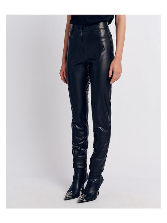 Forel Women's Leather Trousers in Slim Fit Black